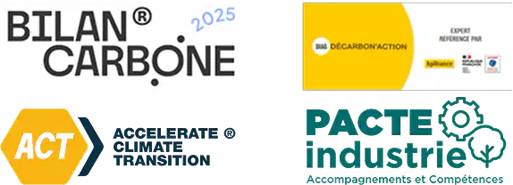 Bureau d'étude formé PACTE INDUSTRIE Diag Décarbon'action bureau d'étude référencé bilan carbone entreprise expertise méthode ACT pas à pas bureau d'étude conseil stratégie
